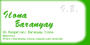 ilona baranyay business card